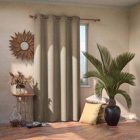 Szarobeżowa zasłona zaciemniająca 140x245 cm Eyelets – Restilo