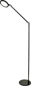 Regina - Regulowana czarna lampa podłogowa LED z metalu, wys. 135 cm Fabas Luce - Zintegrowane oświetlenie LED 9W CCT (3000K 4000K 5000K 6000K)
