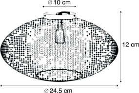 Orientalna lampa sufitowa czarna ze złotem 25 cm - Radiance