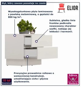 Kaszmirowa szafka nocna z 2 szufladami  N6-C63