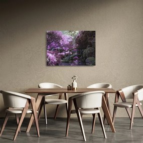 Obraz na szkle - fioletowe drzewa (70x50 cm)