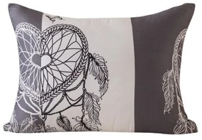 Poszewka na poduszkę z mikrofibry TIRSO 70x90 cm, szaro-biała
