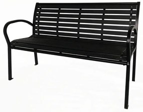 Ławka ogrodowa 125 x 60 x 80 cm, czarna, stal /plastik