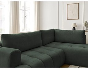 Zielony rozkładany/ze schowkiem narożnik (prawostronny/w kształcie litery L) Fuji – Bobochic Paris