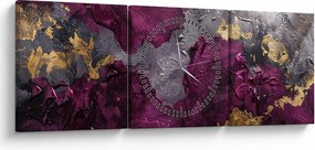 Obraz - Teksturowanie abstrakcji (z zegarem) (90x30 cm)