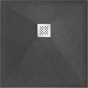 Mexen Stone+ brodzik kompozytowy kwadratowy 80 x 80 cm, antracyt - 44718080