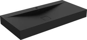 Mexen Poli umywalka nablatowa z konglomeratu 1/O 100 x 48 cm, czarna - 23021071