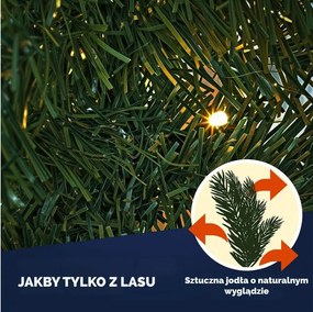 Girlanda świąteczna ANDREA z oświetleniem sterowanym pilotem, dekorowana, 5 m, zielona Casaria