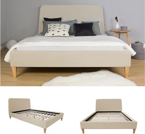 Tapicerowane łóżko 140x200 cm Beżowe