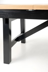 FIESTA stół rozkładany 200-280x100x77 cm dąb naturalny/czarny mieści 8-12 osób