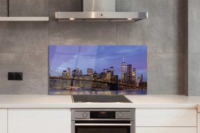 Panel Szklany Zachód Słońca nad Wodą i Mostem