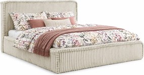 Beżowe łóżko tapicerowane z USB 5 rozmiarów M9-Z40