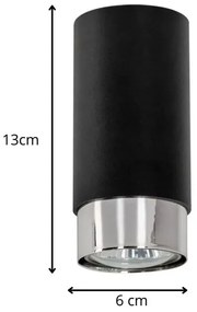 Czarna nowoczesna lampa sufitowa tuba - S686 S6-H58