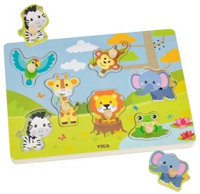 Viga puzzle dźwiękowe dopasuj zwierzęta egzotyczne