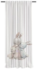 Beżowa zasłona dziecięca z satyny bawełnianej 110x170 cm Hugging Bunnies – Butter Kings