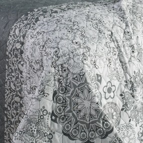 Biało-szara narzuta dwustronna z mikrowłókna DecoKing Alhambra, 220x240 cm