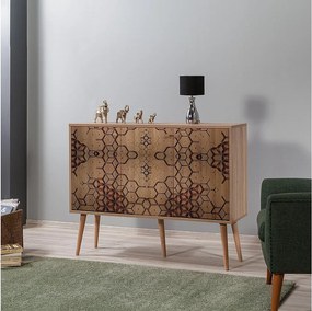 Nowoczesna komoda – 120 x 90 x 36 cm – Dąb Sonoma – Melamina