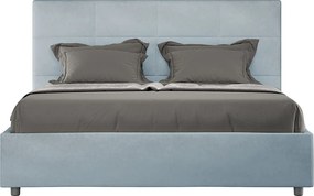 Łóżko bez stelaża tapicerowane 160x210 microfibra Błękitny Mika