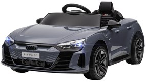 HOMCOM Elektryczne auto dla dzieci z pilotem, pasem bezpieczeństwa, sygnałem dźwiękowym, muzyką, reflektorami, do 5 km/h, 3-5 lat, Szary