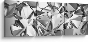 Obraz abstrakcji 3D (z zegarem) (90x30 cm)