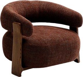 Brązowy fotel z tkaniny szenilowej Granite – Kave Home