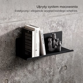 Półka wisząca JOANNE 400 mm, czarna