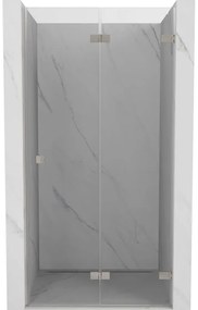 Mexen Lunar-F drzwi prysznicowe składane prawe 90 cm, transparent, nikiel szczotkowany - 836-090-000-97-00-P