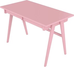 Drewniane biurko z szufladami Visby EDDA / pudrowy róż