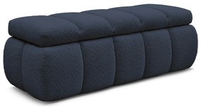 Ciemnoniebieska ławka z materiału bouclé – Bobochic Paris