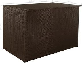 Brązowa rattanowa skrzynia ogrodowa P5-H58
