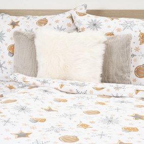 4Home Flanelowa pościel Golden Xmas Night, 160 x200 cm, 70 x 80 cm, 160 x 200 cm, 70 x 80 cm
