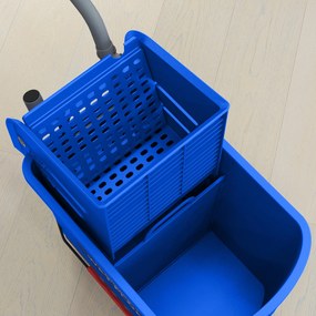 HOMCOM 20L Wiadro do Mopa z Wyciskaczem i Uchwytem, na Kółkach, z Tworzywa, Niebieskie
