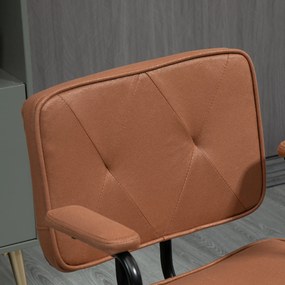 Vinsetto Fotel biurowy obrotowy z kółkami funkcja bujania ergonomiczny brązowy | Aosom PL