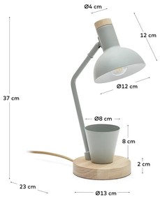 Miętowa lampa stołowa z metalowym kloszem (wys. 37 cm) Katia – Kave Home