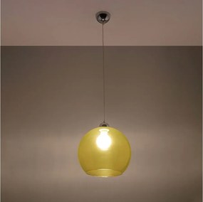 Lampy wiszące minimalistyczny Esfera, stal/szkło - 1 źródło światła 3000K - L.30 x H.120 cm - żółty