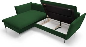 Narożnik GLOSS Lewostronny z funkcją spania, zestaw z poduszkami wolnostojący tkanina RIVIERA 41 Platynowy WERSAL