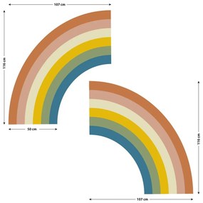 Naklejka dziecięca na ścianę 158x87 cm Pastel Rainbow – Ambiance