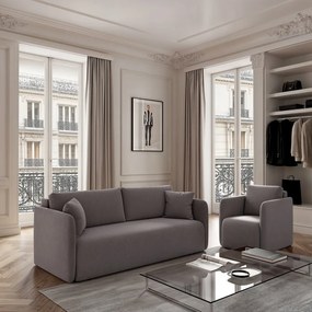 Szara aksamitna rozkładana sofa 220 cm Chaum – Rodier