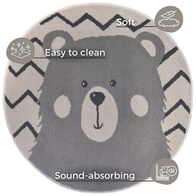 Szary dywan dziecięcy ø 140 cm Bear – Hanse Home
