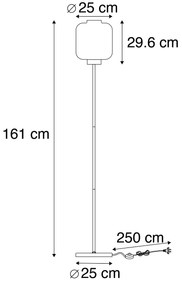 Inteligentna lampa podłogowa czarna z przydymionym szkłem z Wifi ST64 - QaraDesignerski Oswietlenie wewnetrzne