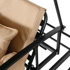 Huśtawka Ogrodowa CARMEN Beżowa/Czarna Nowoczesna