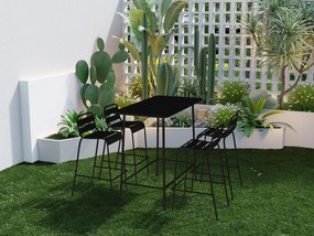 Stół ogrodowy wysoki z metalu dł. 120 cm - Czarny - MIRMANDE marki MYLIA