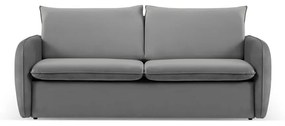 Szara aksamitna rozkładana sofa 214 cm Vienna – Cosmopolitan Design