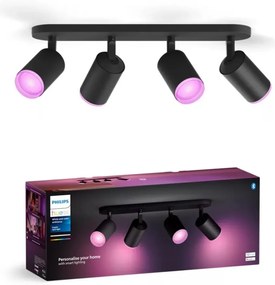 Philips Hue FUGATO 4xGU10 LED RGBW 4,2W 230V czarny, ściemnialne