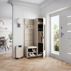 Masseno Garderoba VIRA 95/181/51 cm Nowoczesna Szafa do Przedpokoju Kaszmir