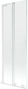 Mexen Velar L parawan nawannowy 2-skrzydłowy rozsuwany 70 x 150 cm, transparent, biały - 896-070-003-01-20