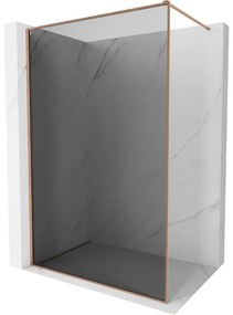 Mexen Kioto-F ścianka prysznicowa Walk-in z ramką 90 x 202 cm, grafit 8 mm, miedź szczotkowana - 800-090-104-65-40