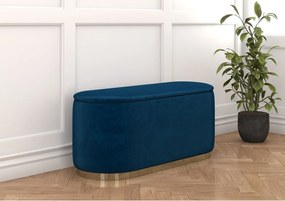 Granatowy owalny puf ze schowkiem Dancan SCARLETT/110 cm