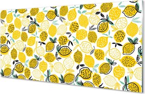 Szkło do Kuchni na Ścianę Świeże Żółte Cytryny