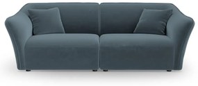 Niebieska aksamitna sofa 206 cm Tokyo – Cosmopolitan Design